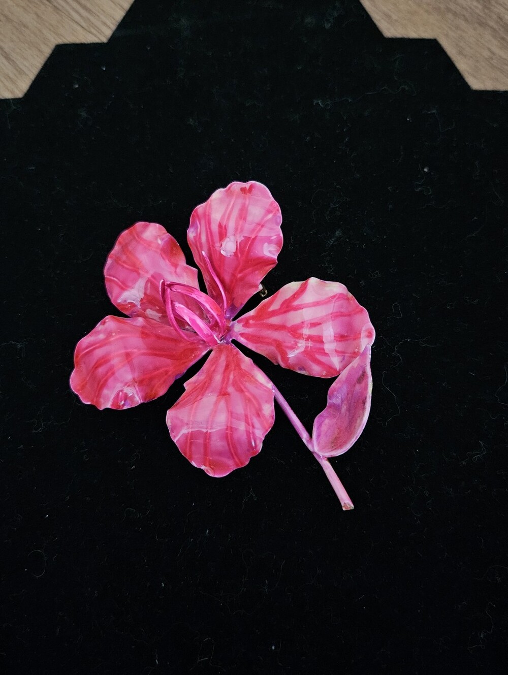 Vintage Pink Flower Brooch